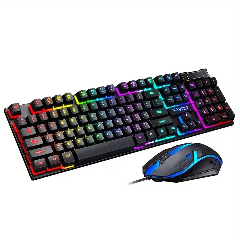 Combo de teclado y mouse gamer con retroiluminación RGB para computadora