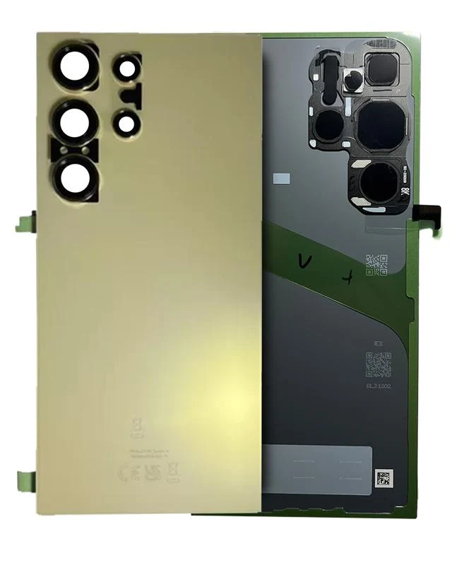 Tapa posterior de cristal de reemplazo para celular con aros de cámara