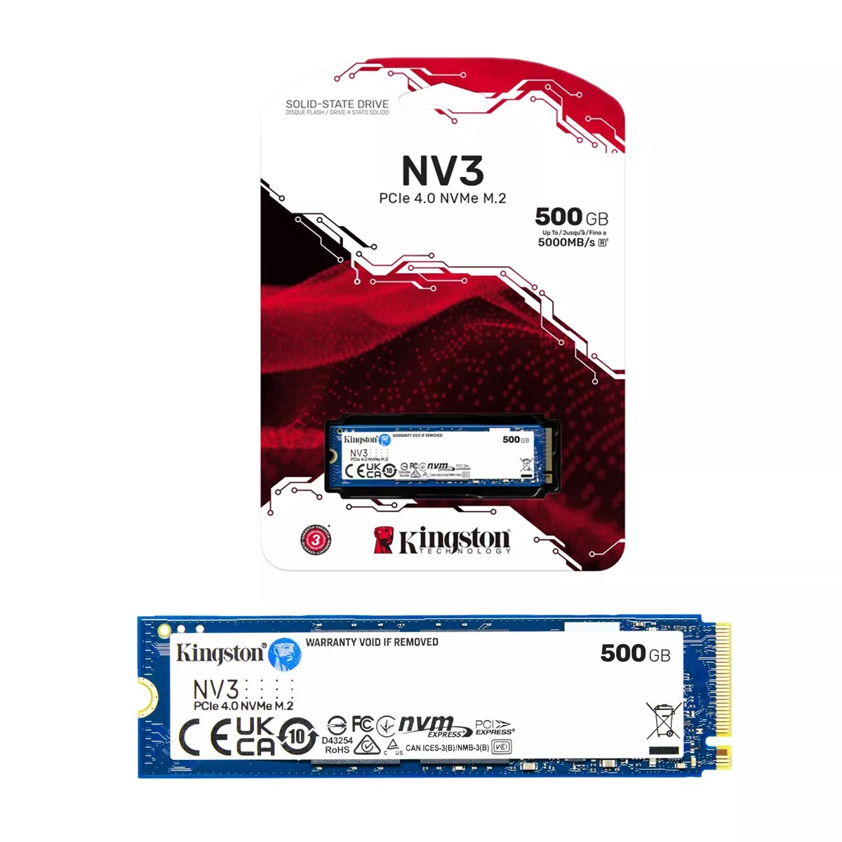 Disco de estado sólido SSD Kingston NV3 PCIe 4.0 NVMe M.2 para laptop